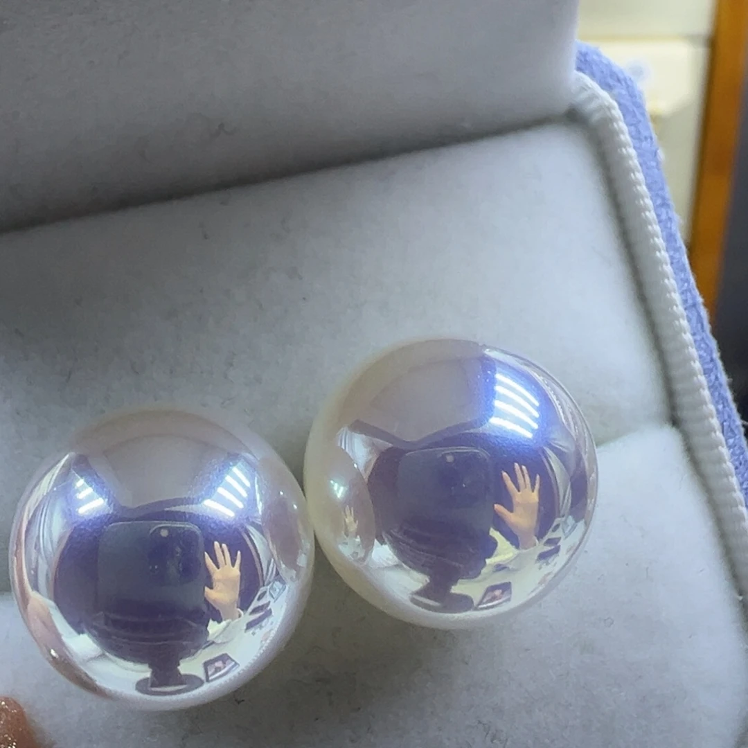 银S925镶嵌耳饰淡水珍珠