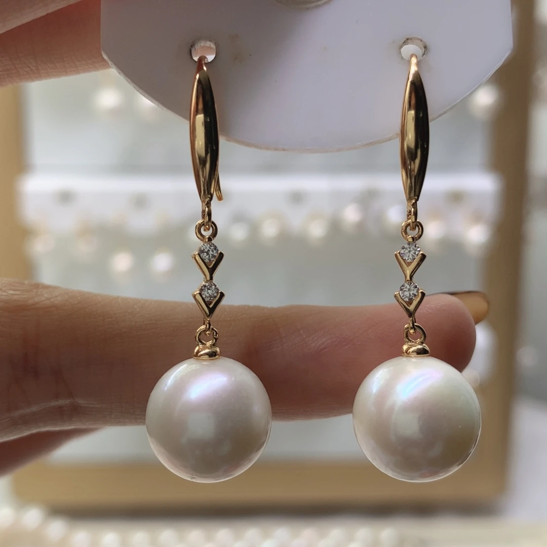 淡水珍珠耳饰银S925镶嵌