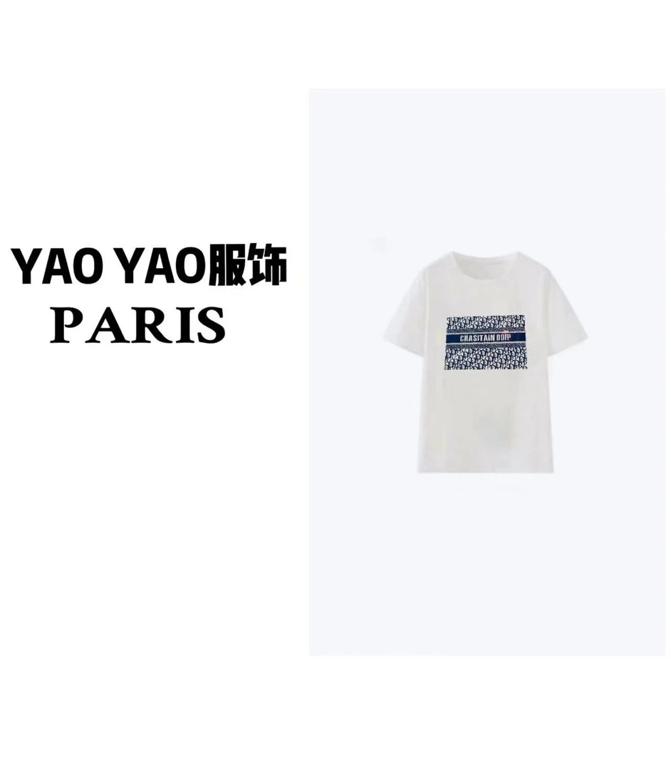 【YAOYAO】小迪 手工彩绘工艺时尚高级短袖百搭