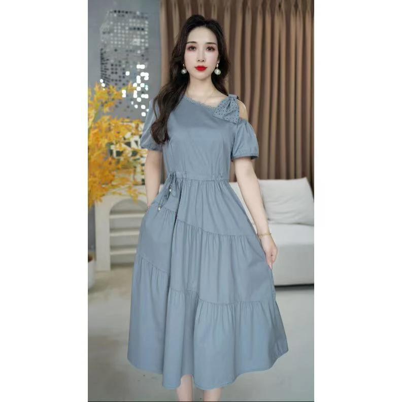 夏季新款显瘦丹宁风中腰显瘦拍照连衣裙显瘦裙子 25A59