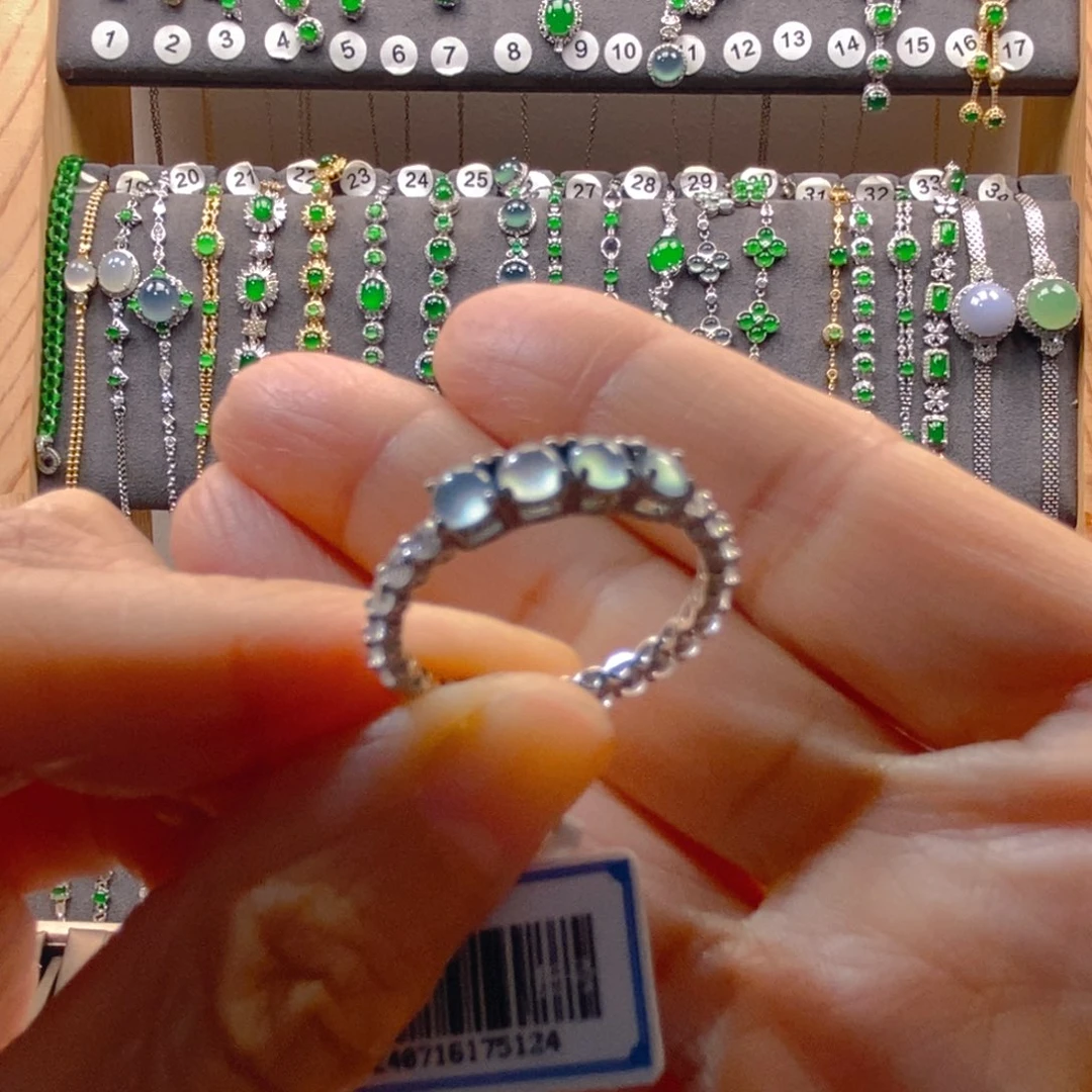 颈饰银S925镶嵌翡翠翡翠戒指