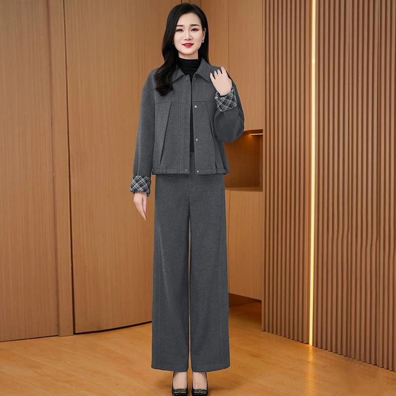 【外套+裤子】优雅新款气质时尚休闲收腰显瘦套裤23875-XB