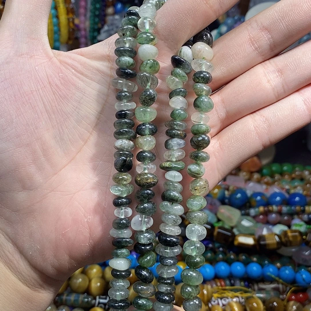 石英质玉未镶嵌，绿发，晶随行糖豆10mm，