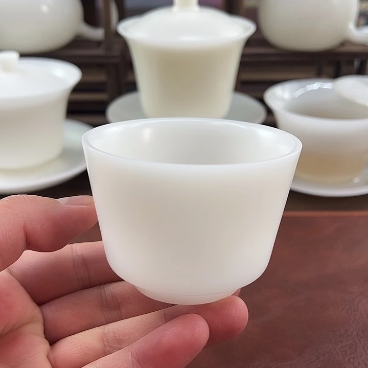 隐唐窑/璞玉素烧自生釉120ml马蹄主人杯