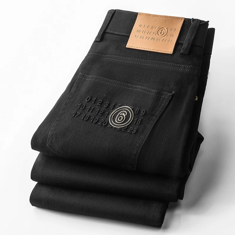 吉伦略索轻奢欧货秋冬加厚男士休闲裤提花宽松商务直筒潮流长裤子