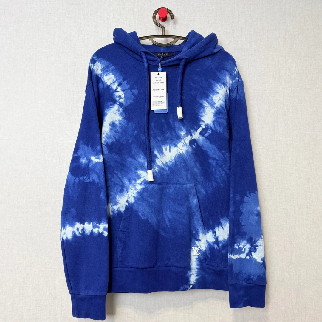 99新 LouisVuitton/路易威登 lv扎染蓝色连帽卫衣/M/编号10290