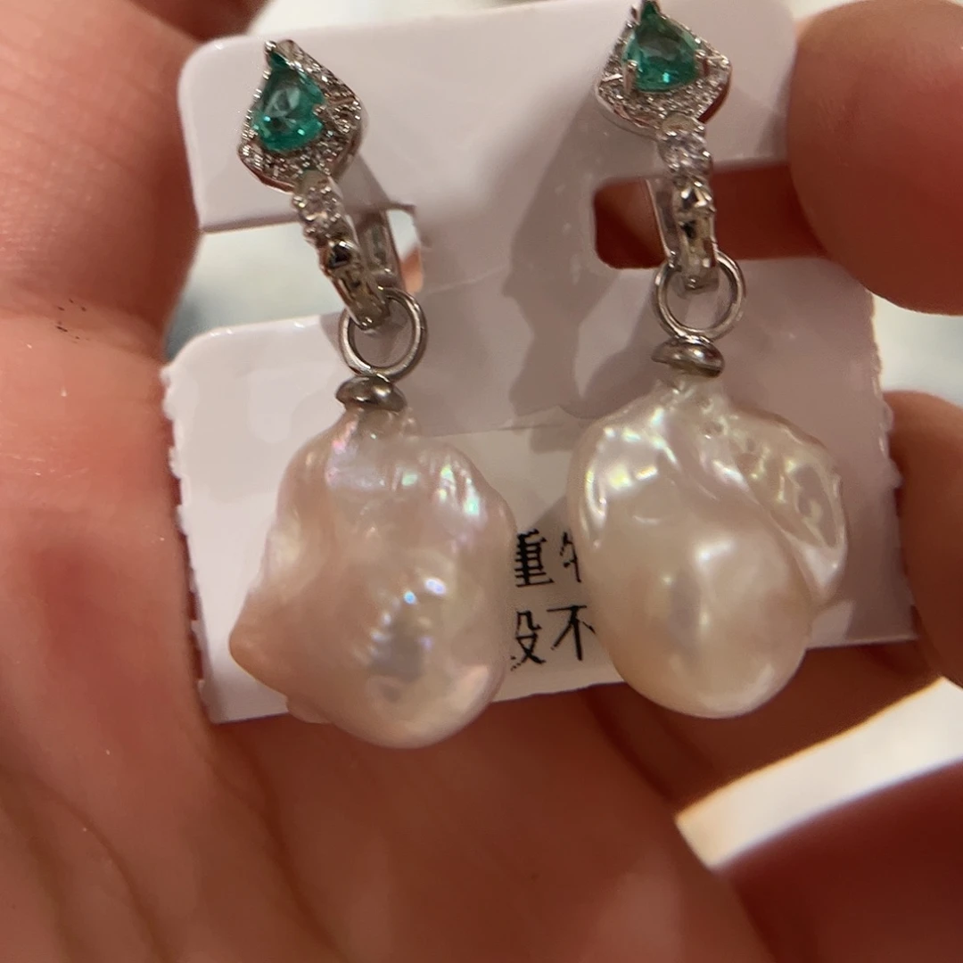 合金淡水珍珠耳饰