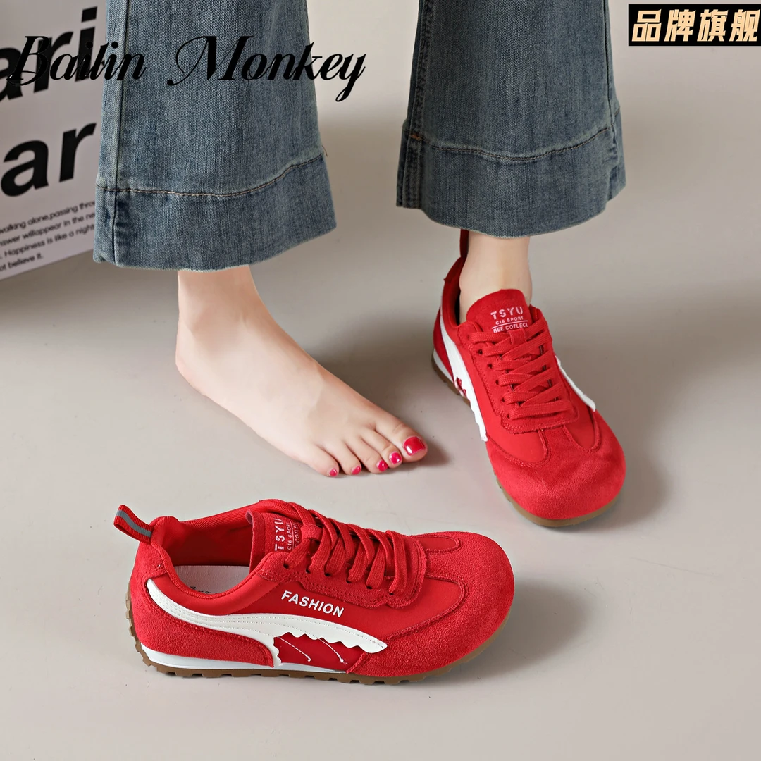 品牌阿甘德训鞋女鞋子2025新款秋季超火平底百搭小白运动休闲板鞋