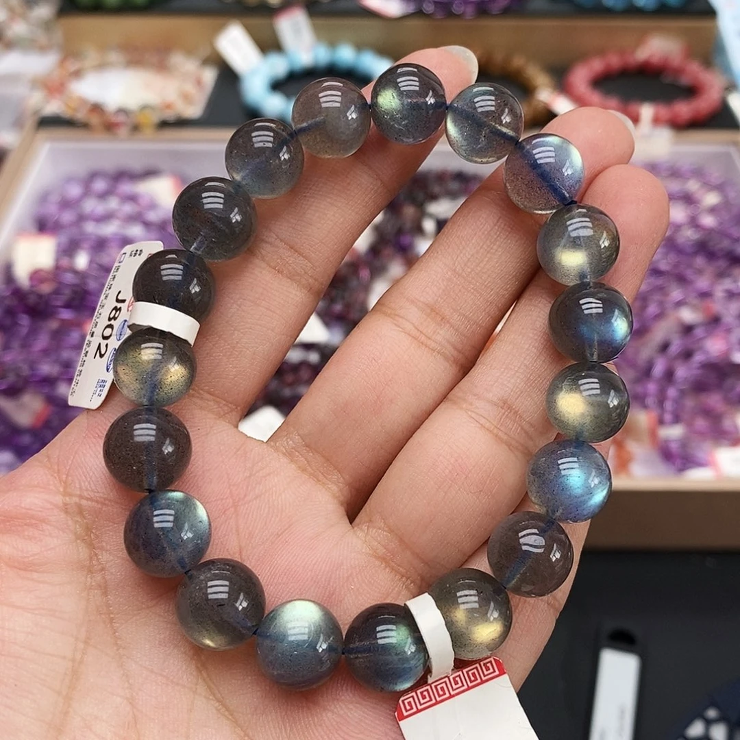 未镶嵌手链月光石透体灰月光11m J802