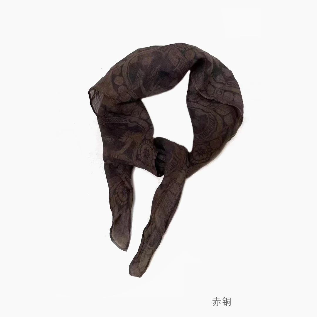 【7折款】左岸迷香 Z22SS0007 布衣分享亚麻复古围巾(正反面有色差)