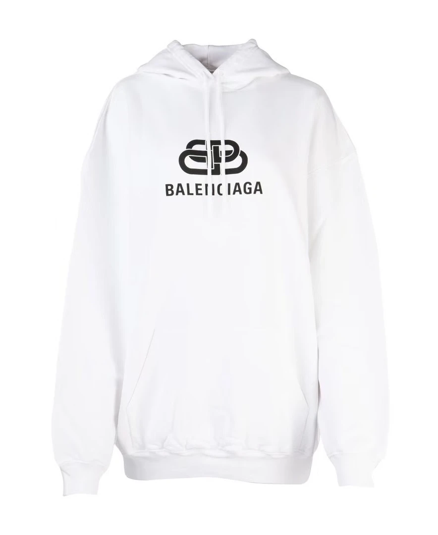 未使用 Balenciaga/巴黎世家 印花logo纯色连帽卫衣