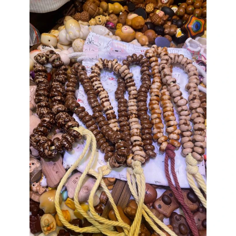 新款爆品【甜甜圈】严选紫金鼠菩提子手串DIY原创设计原色花皮佛珠