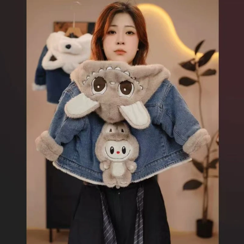 男童女童冬装牛仔加绒外套加厚洋气小童秋冬款中厚时髦上衣宝宝