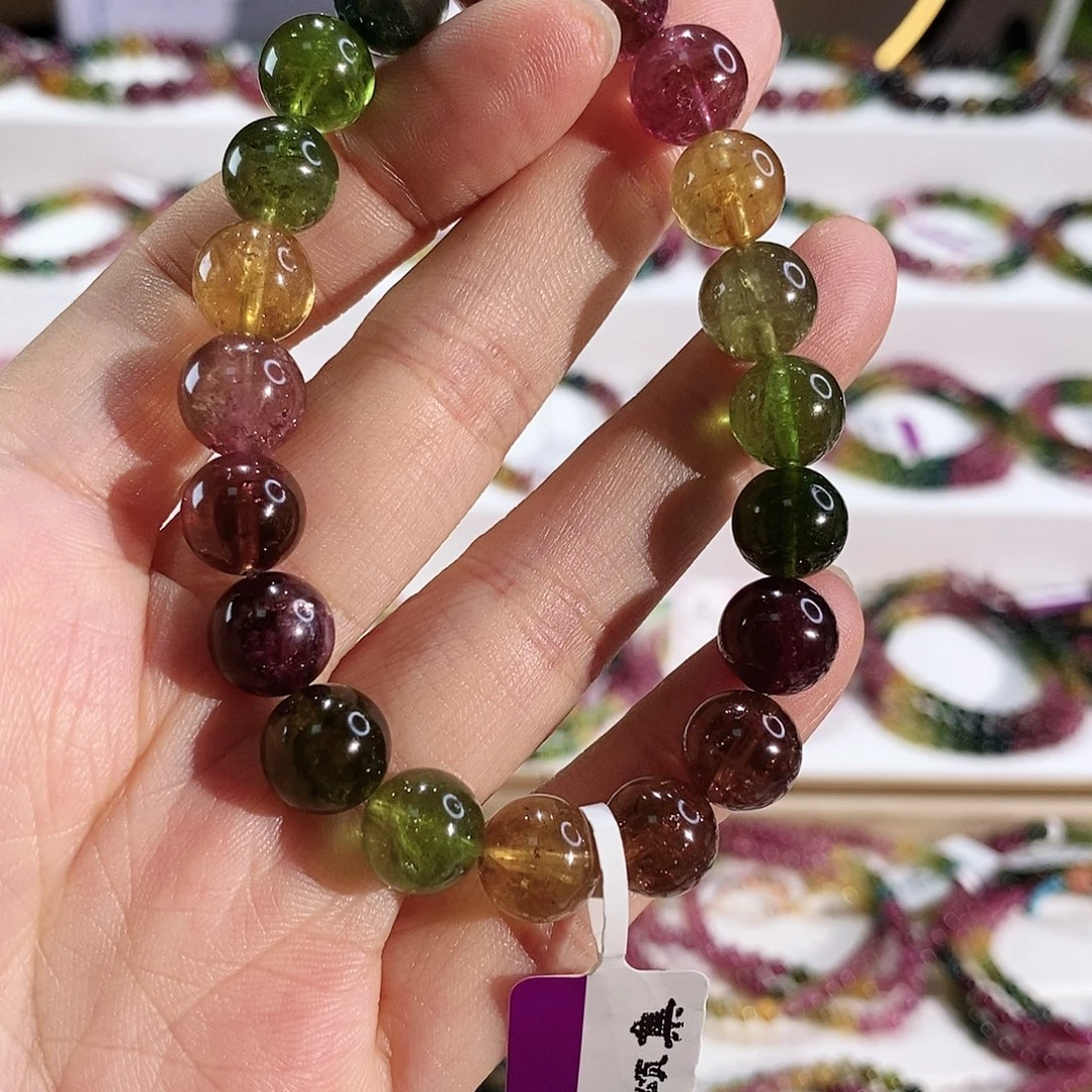 手串碧玺未镶嵌G2240素圈颜色微差