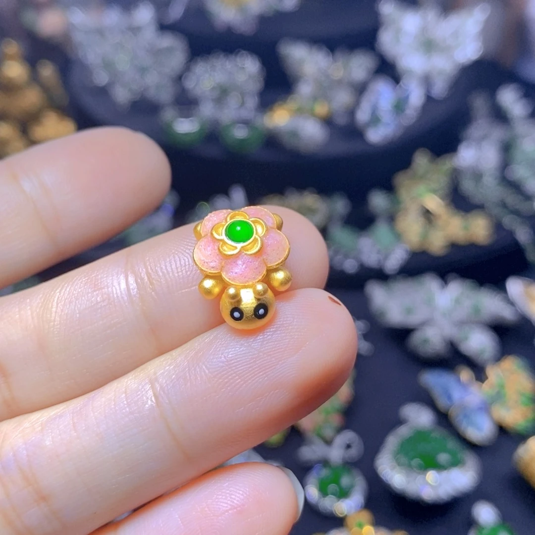 翡翠银S925镶嵌吊坠(不含链)天然翡翠