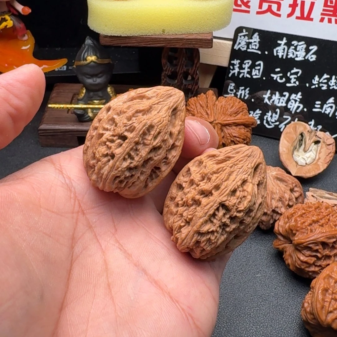 吊坠文玩核桃34 边 45+高全品平谷带鱼文玩核桃把件