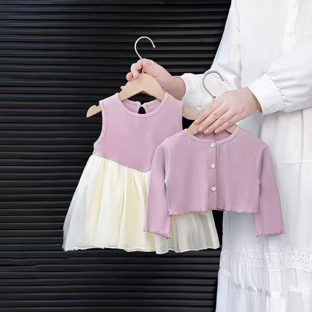 婴儿洋气套装公主包屁裙周岁礼服2025春秋新款甜美开衫外套