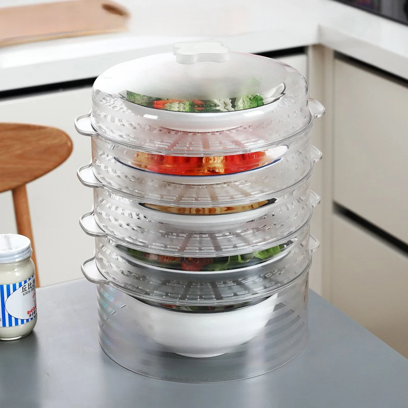 冰箱剩菜剩饭盖菜神器透明塑料多层菜盘餐桌食物罩多功能保温菜罩