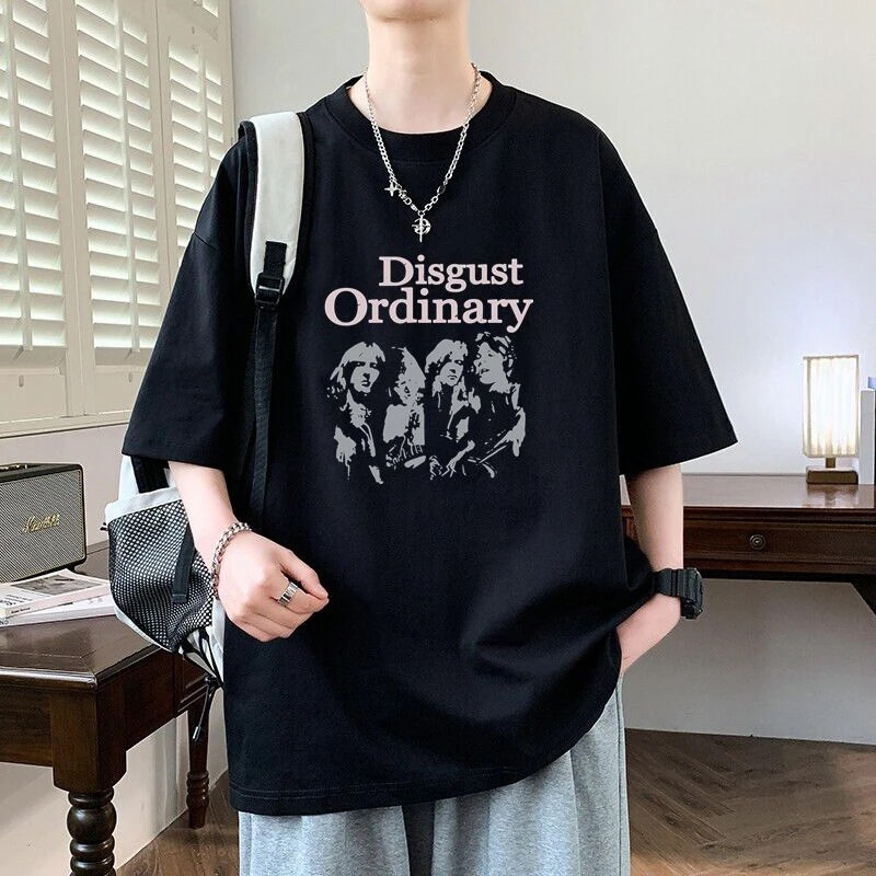 元赫短袖t恤男生青少年男款夏季重磅潮牌印花宽松休闲半袖体恤T恤