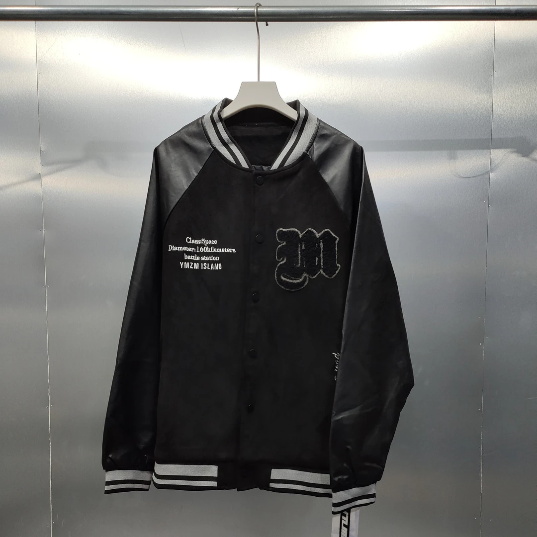 P04-P06-82803-AUT春秋季正面英文刺绣印花潮流时尚棒球服外套