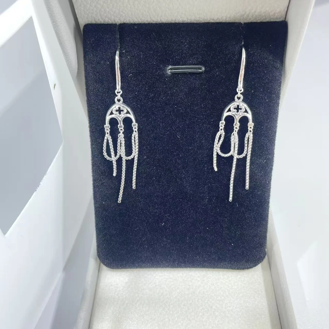 PT950 铂金耳饰  简约流苏耳钩 气质时尚 长约5.2cm S 30885