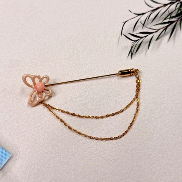 【六六中古】孤品复古珊瑚胸针sh554