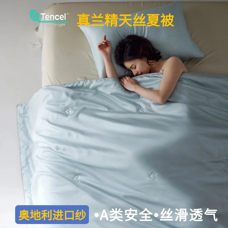 莉姐-夏季凉感轻奢风奥地利兰精天丝薄款空调被纯色夏被