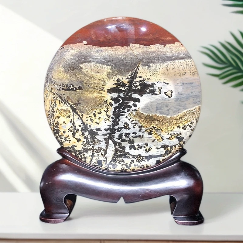 【石有画】广西国画石草花石摆件，BJ-020，规格cm：25×31×2.5