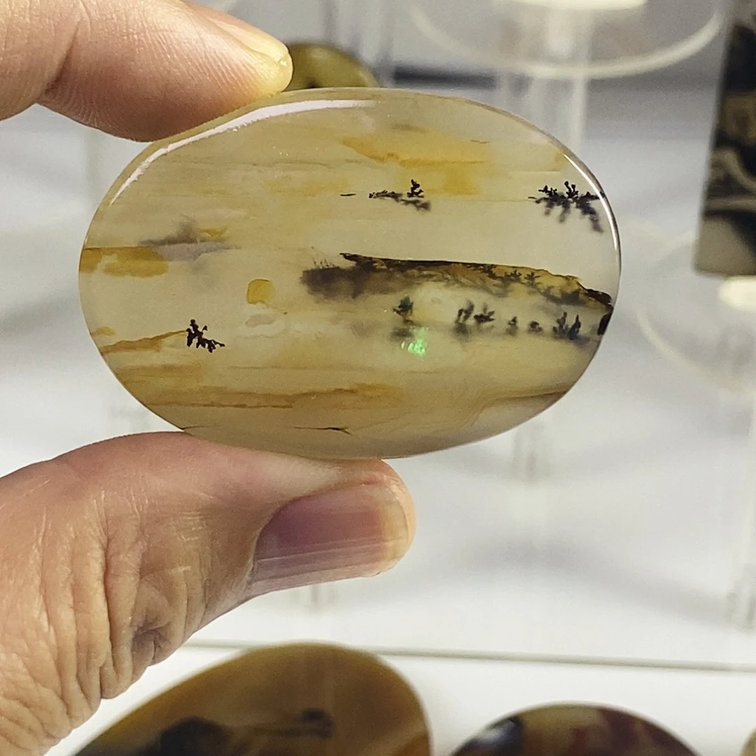 合成碳硅石非金属时尚图纹画面石饰品