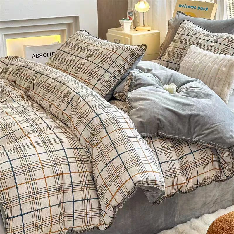 新款天丝床单心动条纹驼色2.5X2.5米精品被罩通用床单C4