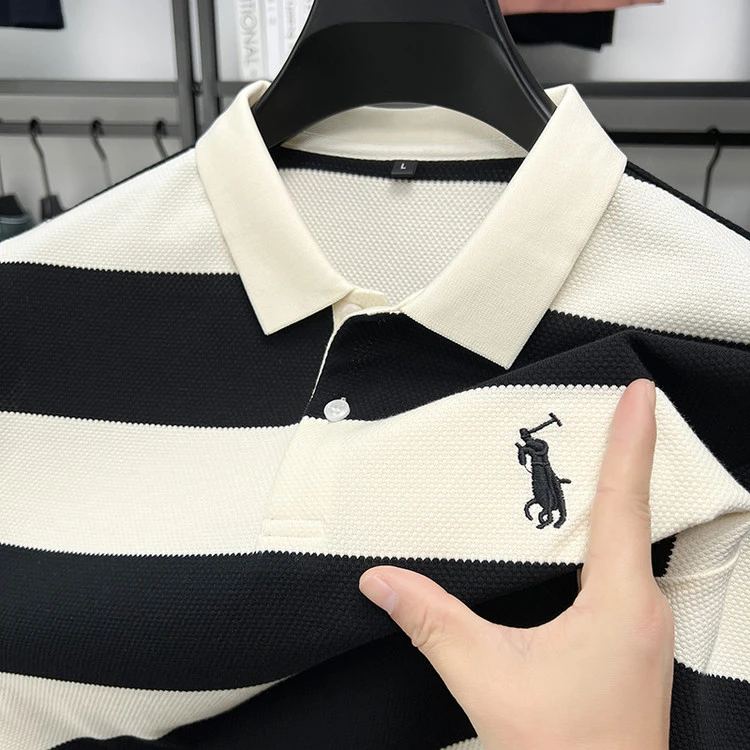 【专柜直发】大牌正品保罗Polo衫男装2025年短袖夏季条纹时尚休闲潮
