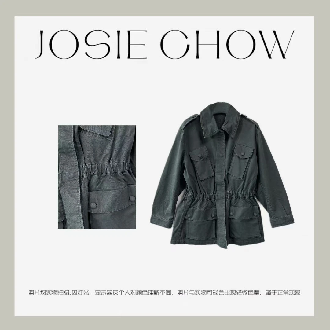 JOSIE CHOW【摩登】水洗做旧秋冬轻奢休闲女款外套。AT63704