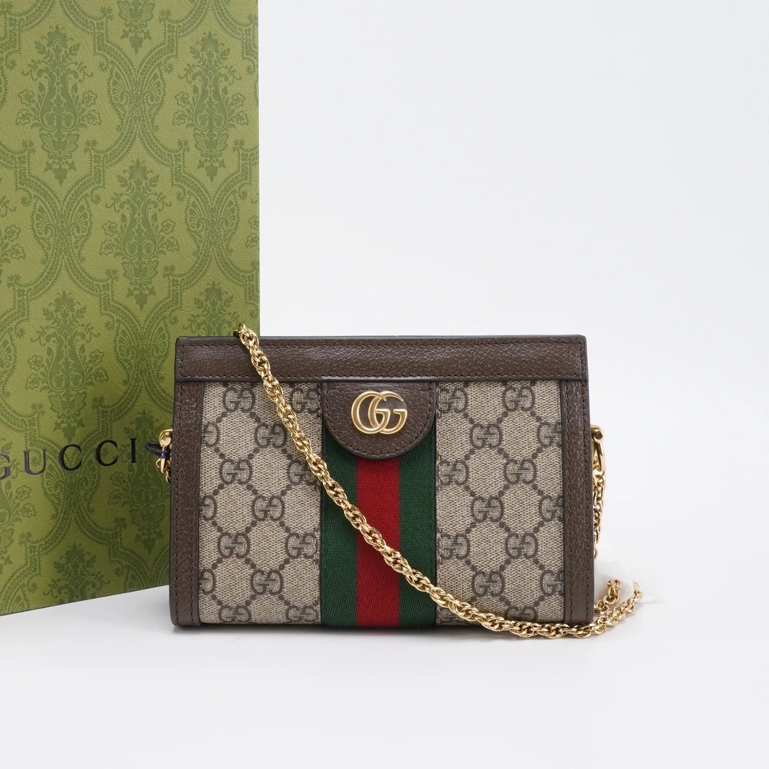 99新 GUCCI/古驰 【林泽】Gucci ophidia链条包mini/BG22011473