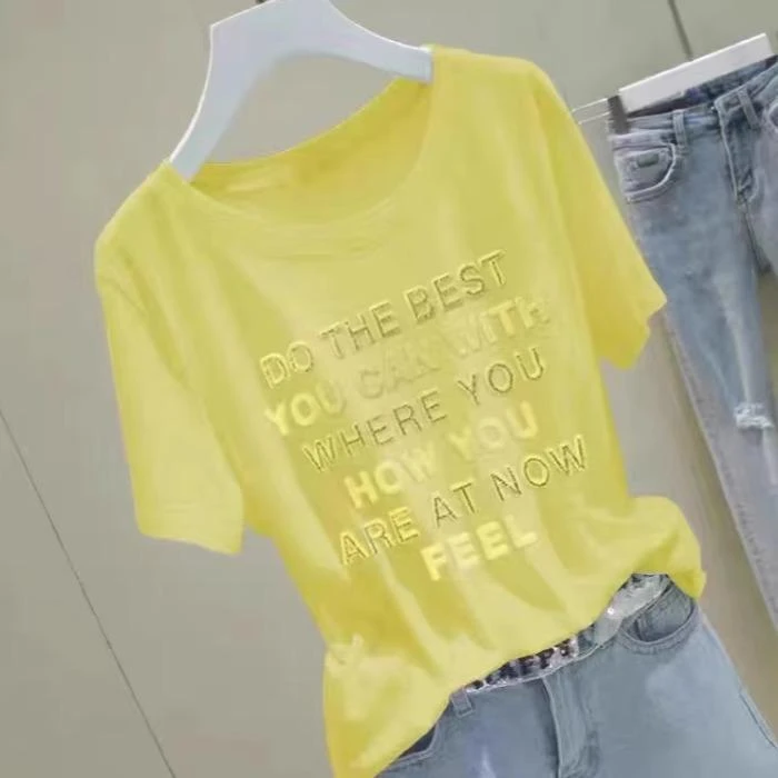 2025女夏季新款宽白色薄款显瘦减龄时尚百搭气质T恤上衣ins潮