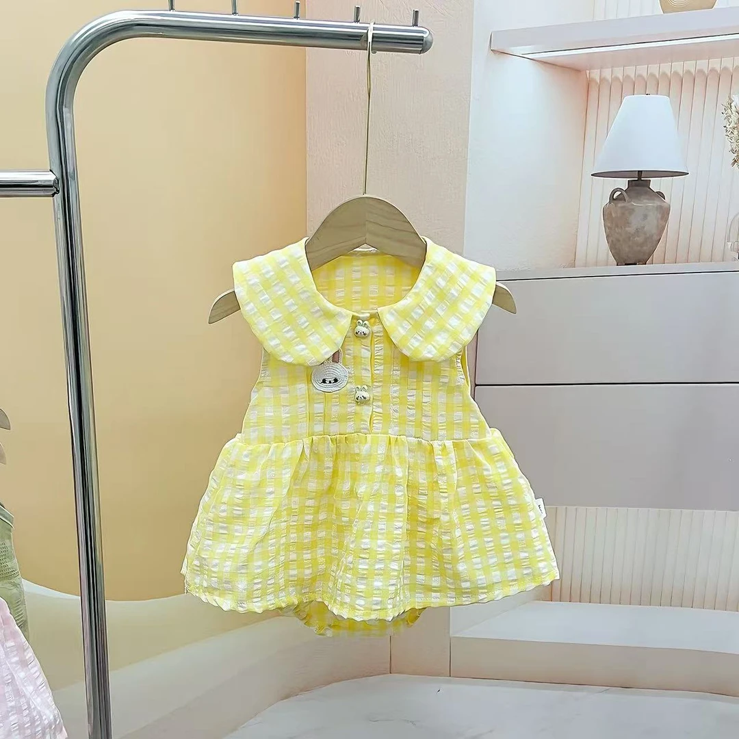 9.9-18.9口号婴儿夏季连体衣长袖薄款纯棉女宝宝