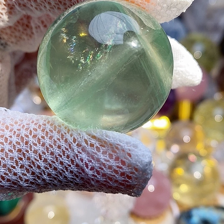 石材彩虹薄荷绿萤石