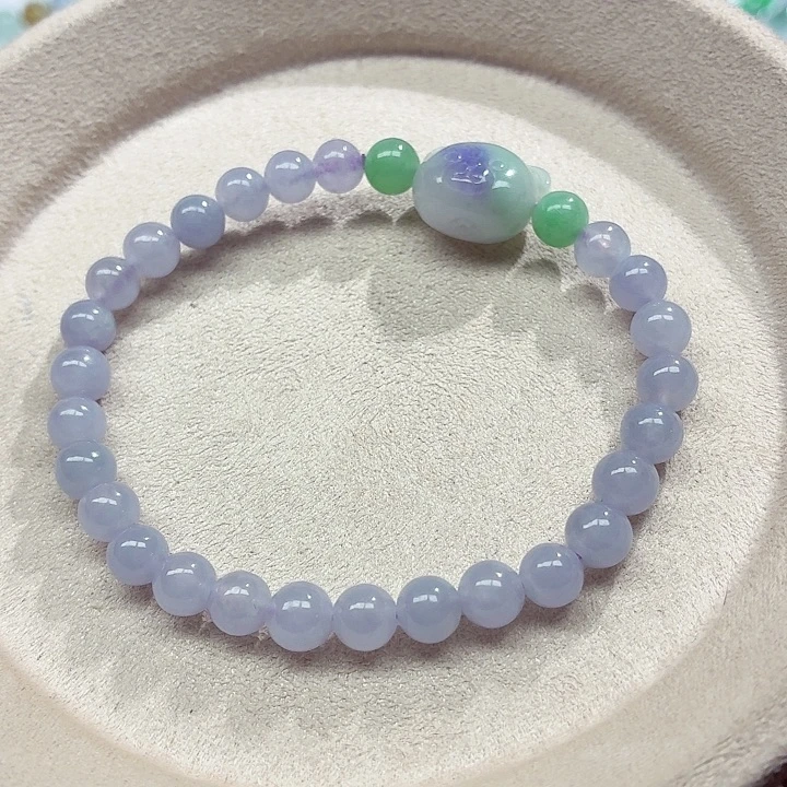 翡翠未镶嵌手链天然缅甸翡翠A货卡6➕