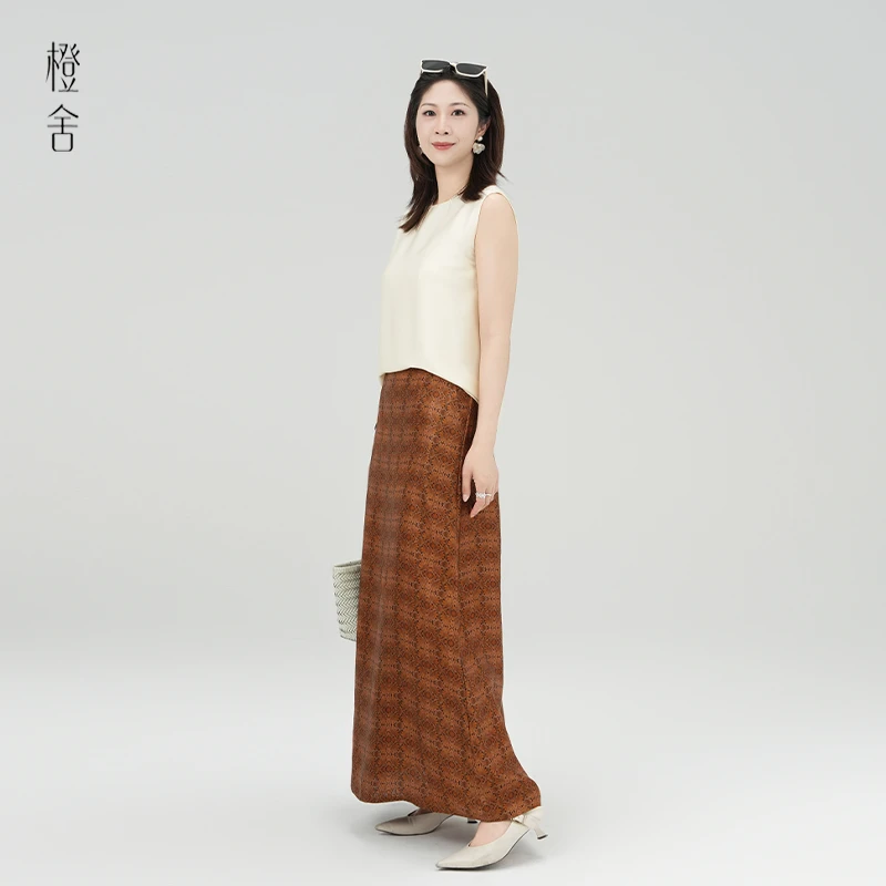 橙舍『流光裼』夏季国风新中式桑蚕丝背心女无袖上衣H255-11888