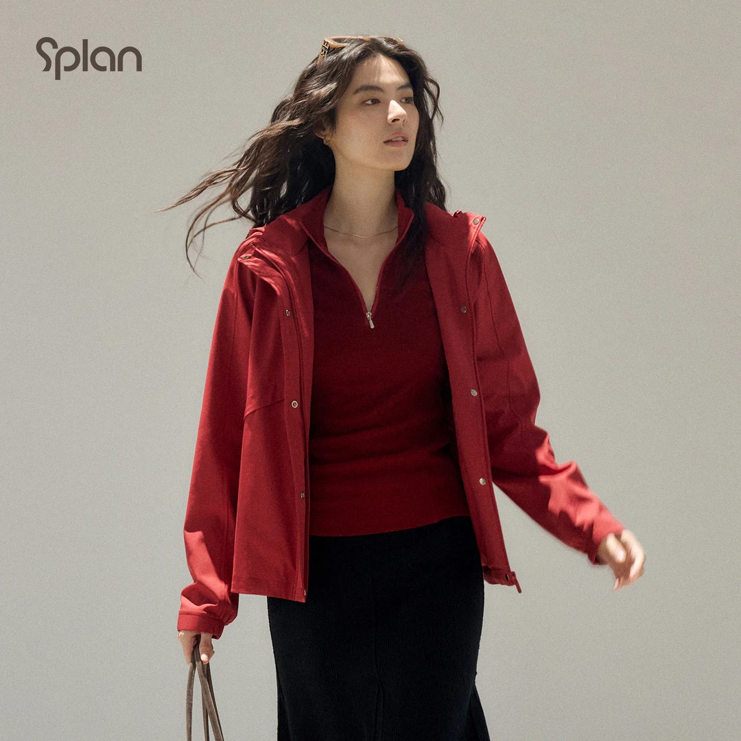 【秋冬新品】SPLAN 秋季简约防风连帽上装外套25835