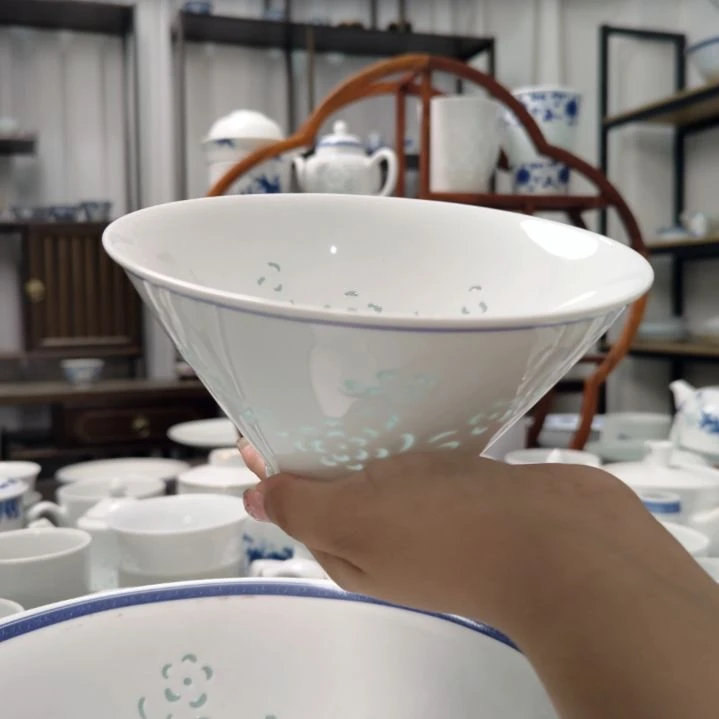 瓷清韵白胎6.5寸面碗两只装