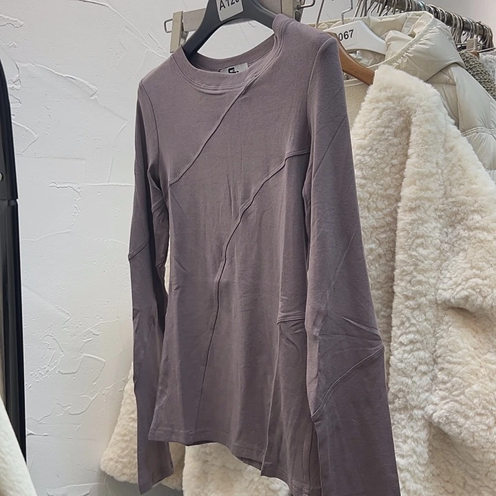 今天新款 灰紫色打底衫