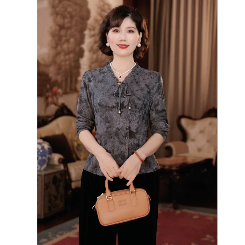 【秋】年轻妈妈秋时尚洋气套装2025新款洋气中老年上衣服两件套