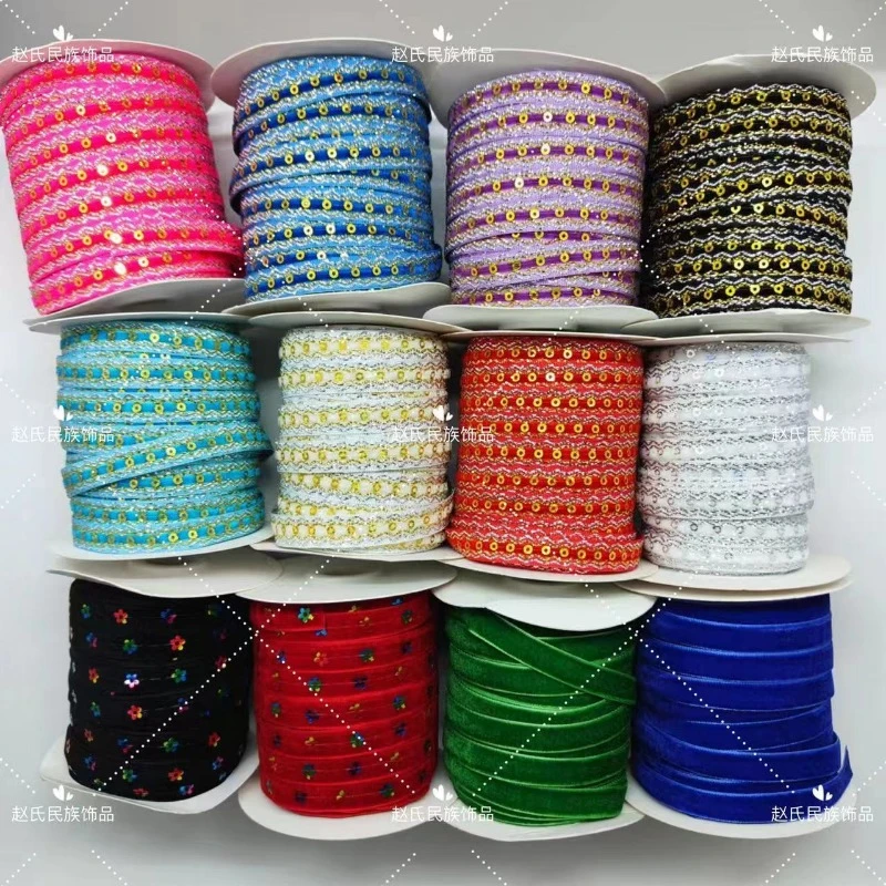 少数民族民族CM服装辅料辅料服装单面亮片花边DIY丝带包边织带diy