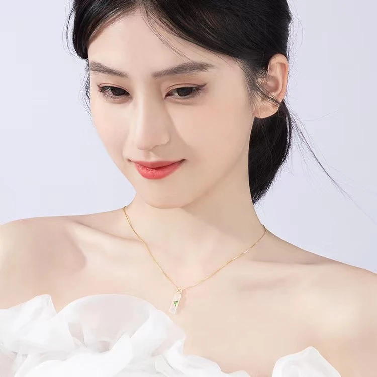 铜合金项链 【竹韵】竹节项链女款节节高升锁骨链