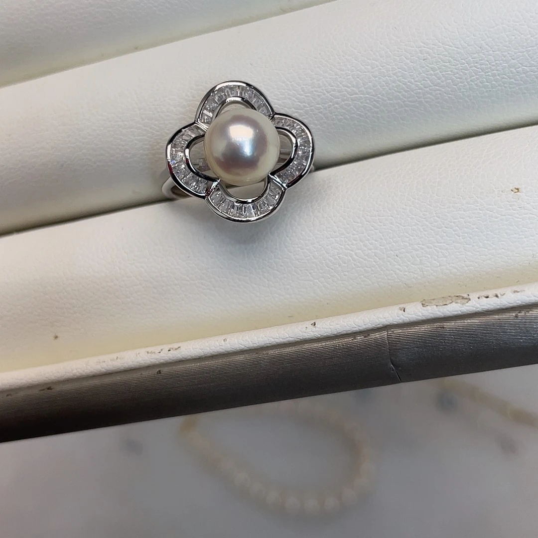 海水珍珠戒指银S925镶嵌
