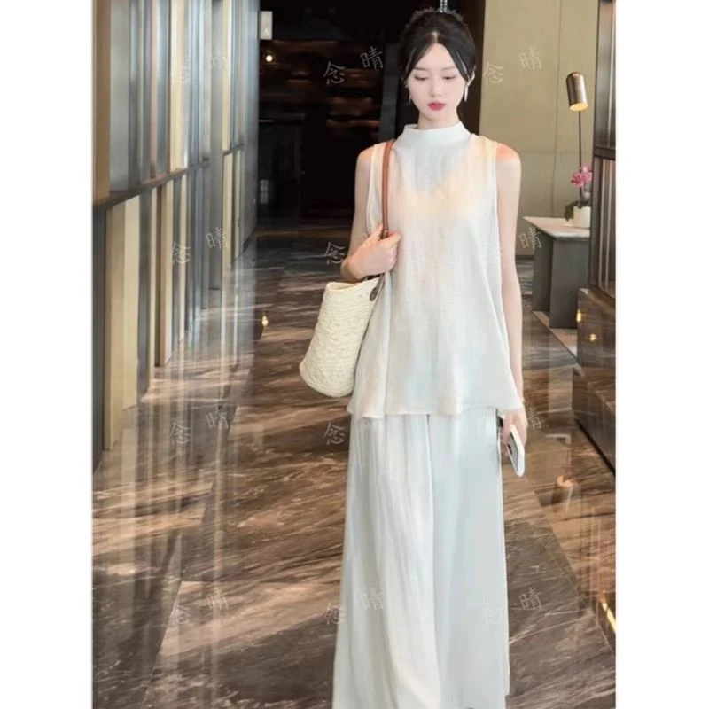 2025夏季必备设计师气质时尚休闲百搭夏季宽松无袖套装