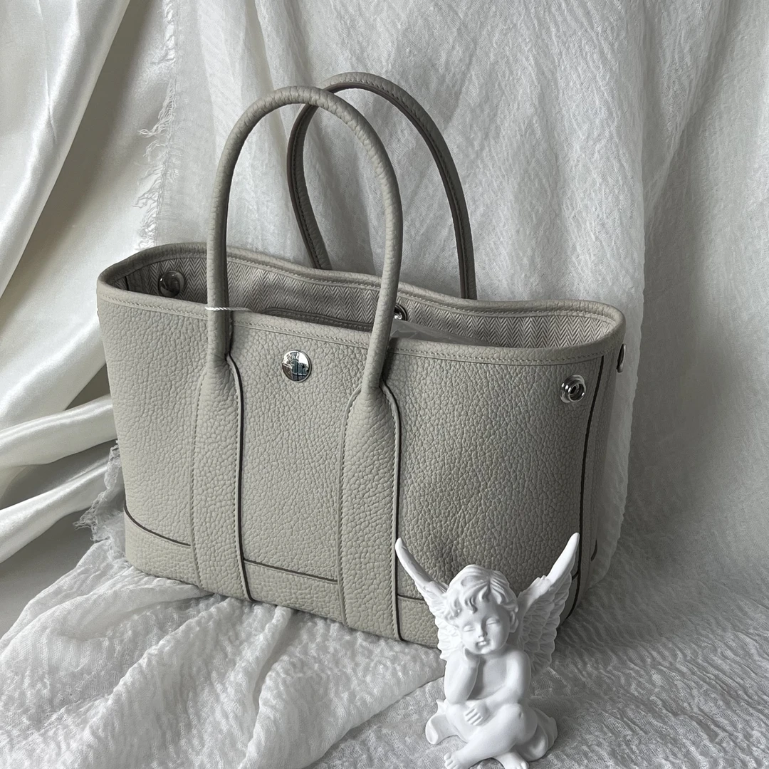 99新 Hermes/爱马仕 花园mini冰川白银扣w刻手提包250420QCMLZ02