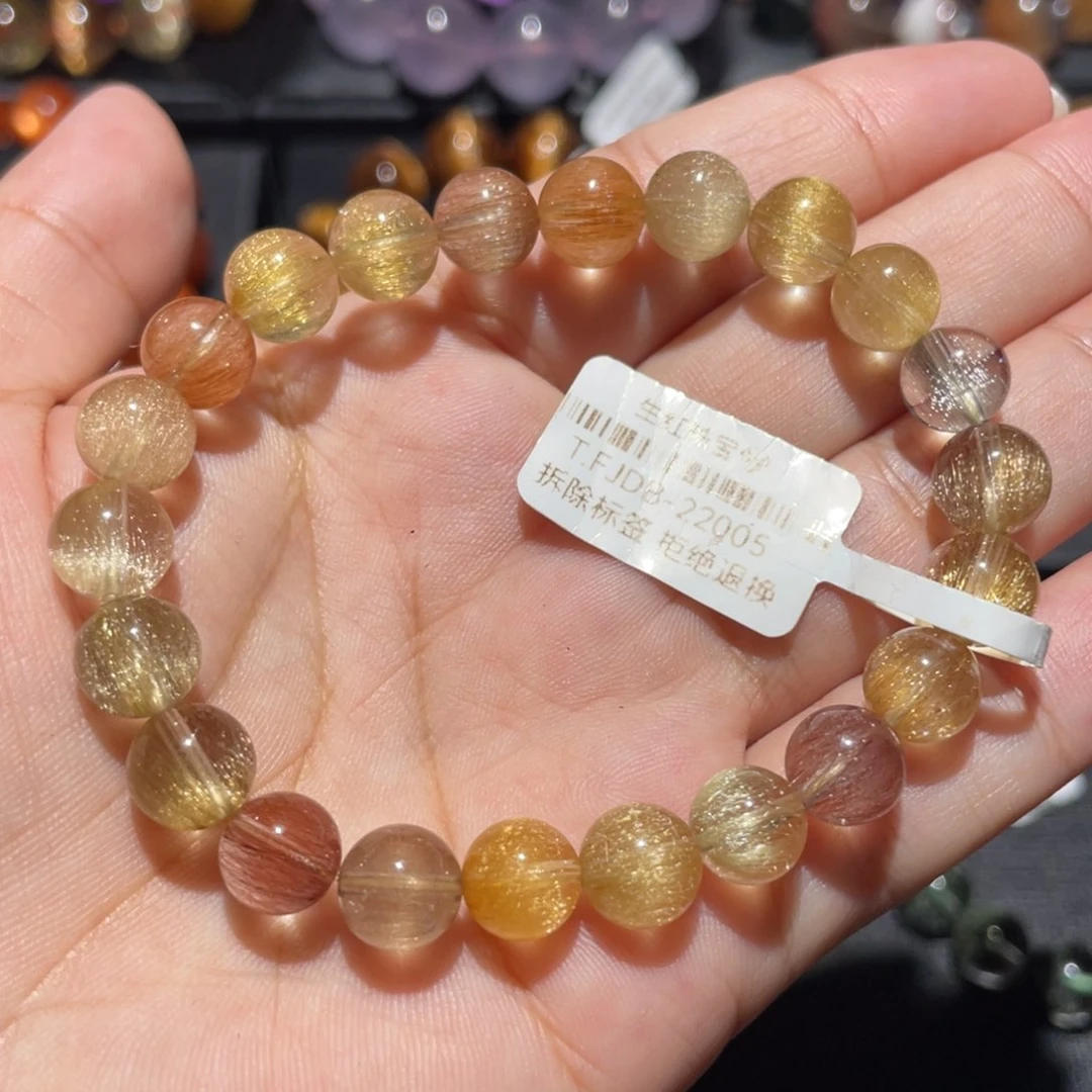 水晶手链未镶嵌发晶多宝8.5mm左右