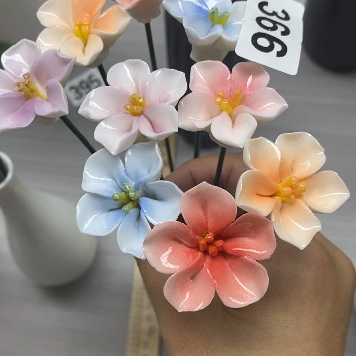 陶瓷陶瓷材料5朵樱花