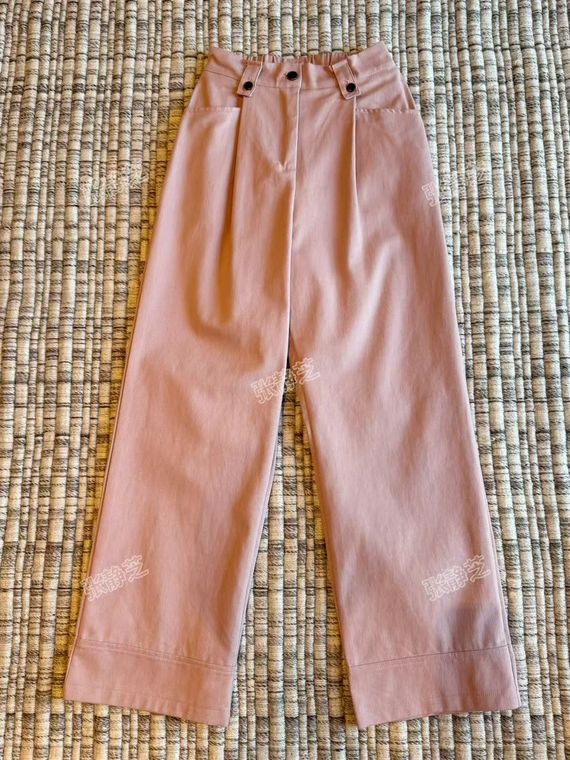 【张静芝】粉色直筒休闲裤